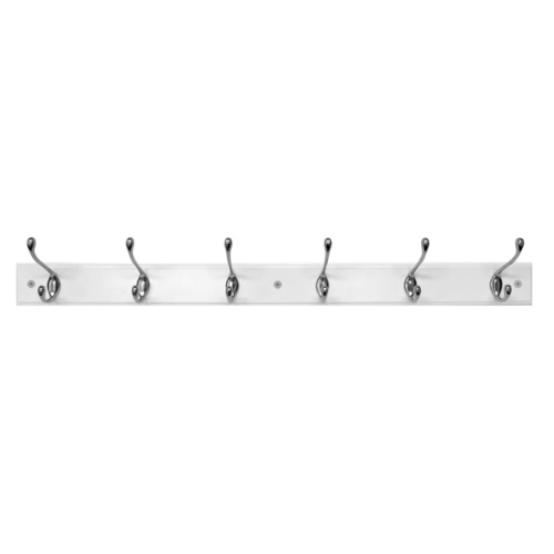 6 Hook Rails - White 1PC