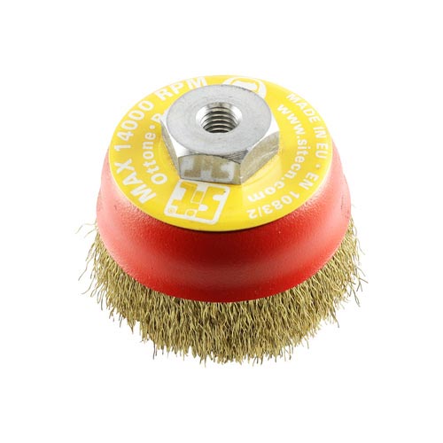 Brass Crimped Cup Brush- 75mm x M10 1PC
