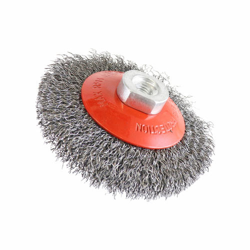 Steel Crimped Conical Brush- 100mm x M10 1PC
