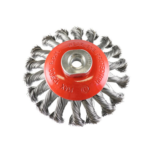 Steel Twist Knot Conical Brush- 100mm x M10 1P
