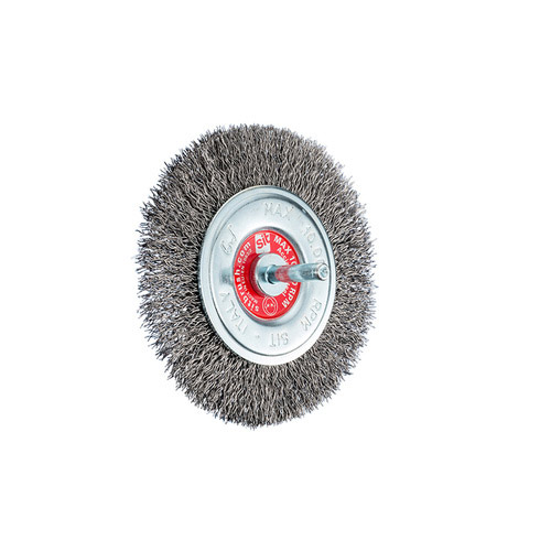 Steel Crimped Mounted Brush- 100mm x M6 1PC