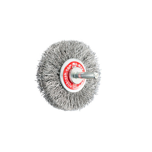 Steel Crimped Mounted Brush- 75mm x M6 1PC