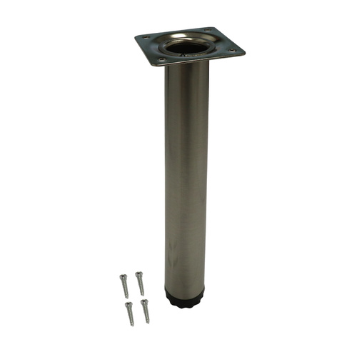 30x230mm Round Brushed Nickel Table Leg
