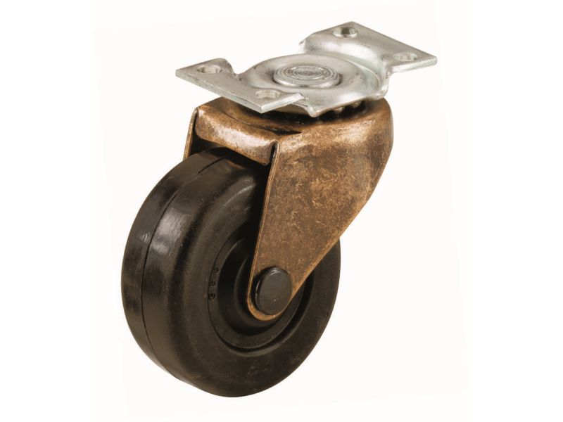 1-5/8-Inch Medium Duty Plate, Copper & Black Caster, 2-Pack