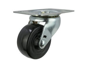 2-1/2-Inch Soft Rubber Swivel Plate Caster, 100-lb Load Capacity