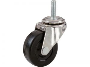 2-Inch Stem Caster, Soft Rubber Wheel, 3/8-Inch Stem Diamter, 80-lb Load Capacity