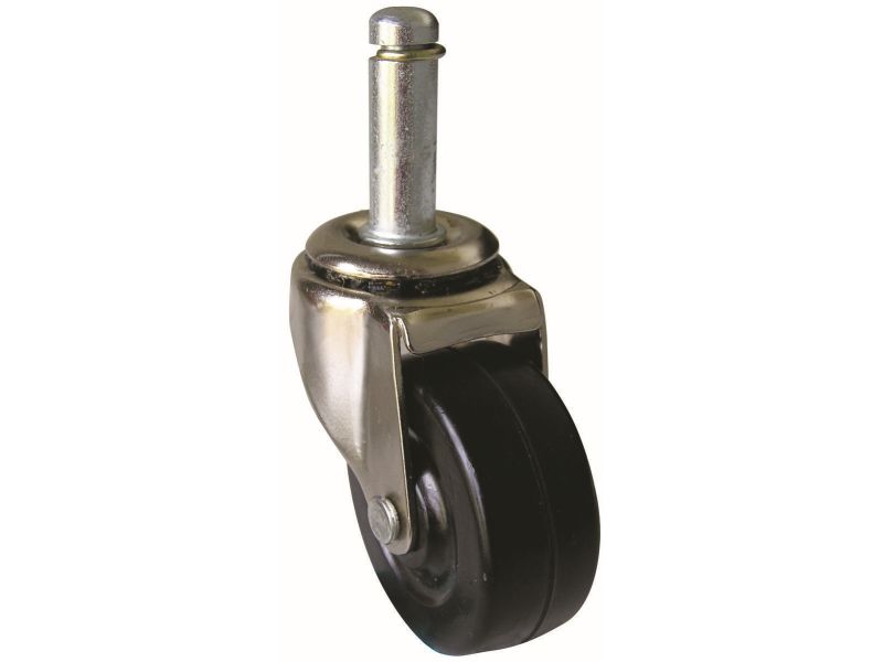 2-Inch Stem Caster, Soft Rubber Wheel, 7/16-Inch x 1-7/16-Inch Stem, 80-lb Load Capacity