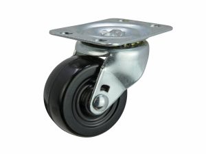 2-Inch Swivel Plate Soft Rubber Caster, 90-lb Load Capacity