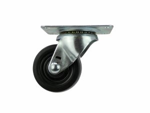 3-Inch Swivel Plate Soft Rubber Caster, 175-lb Load Capacity