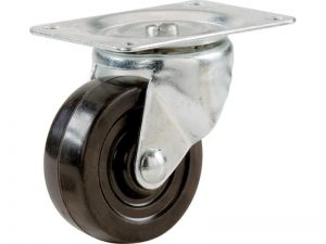 4-Inch Swivel Plate Soft Rubber Caster, 225-lb Load Capacity