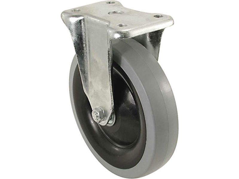 5-Inch Rigid Plate TPR Caster, 300-lb Load Capacity