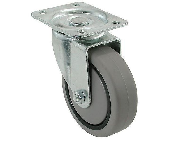 CASTER SOFT TPR: 3�� (75mm) Swivel Plate