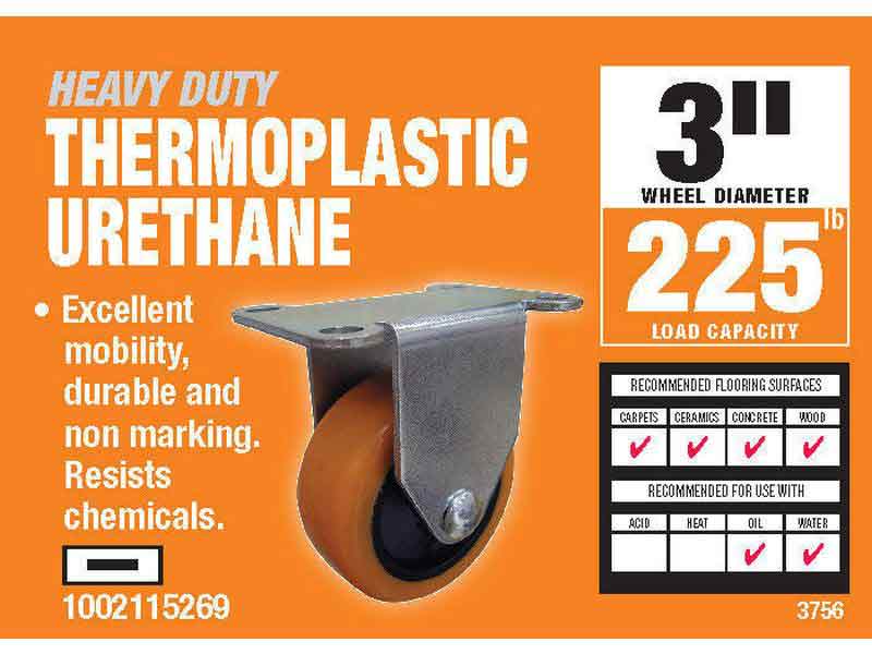 CASTER SOFT TPU: 3�� (75mm) Rigid Plate