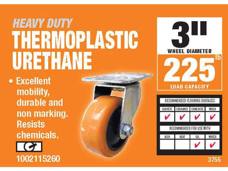 CASTER SOFT TPU: 3�� (75mm) Swivel Plate