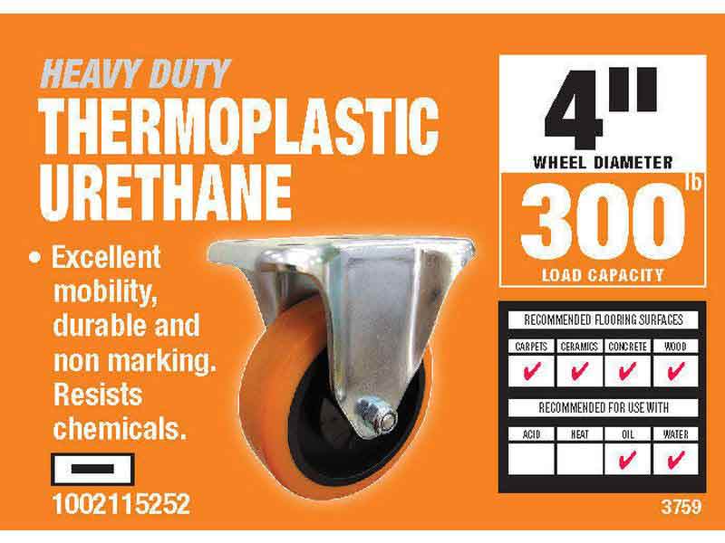 CASTER SOFT TPU: 4�� (100mm) Rigid Plate