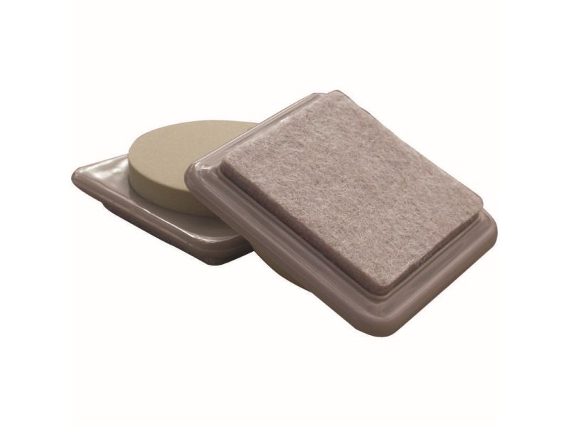 3-Inch Reusable, Heavy Duty Furniture Mover Pads, Felt, Beige, 4-Pack