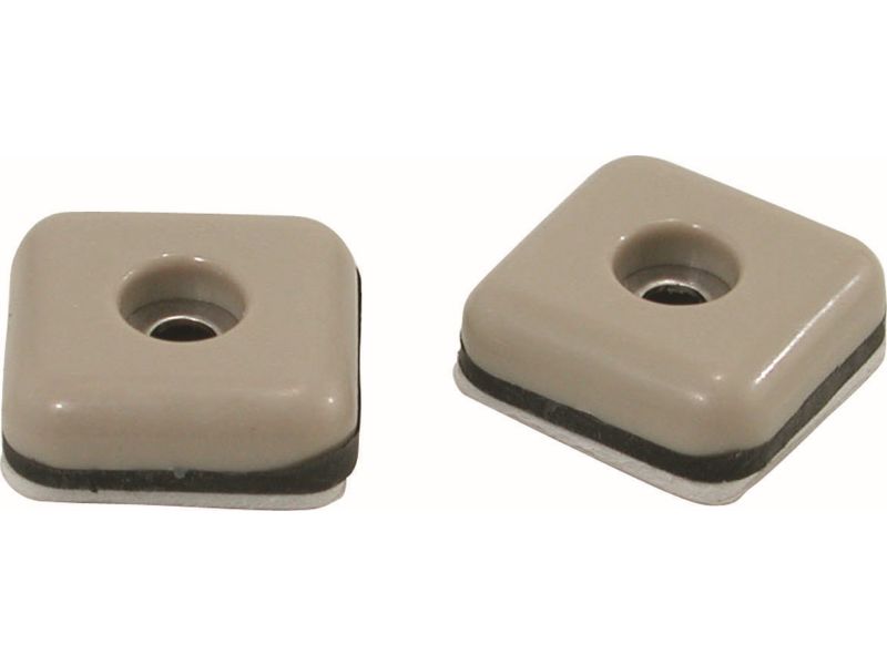 1-3/8-Inch Square Adhesvie Slide Glide Furniture Sliders, Beige,4-Pack