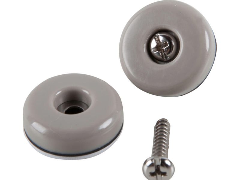 1-Inch Round, Adhesive Slide Glide Furniture Sliders, Beige, 8-Pack