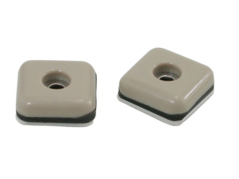 1-Inch Square Adhesive, Slide Glide Furniture Sliders, Beige, 8-Pack