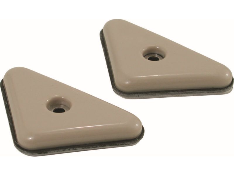 2-Inch Adhesive Slide Glide Triangle Furniture Sliders, Beige, 4-Pack