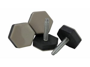 1-1/2-Inch Slide Glide, Hex-Base Furniture Sliders with Threaded Stem, Beige, 4-Pack