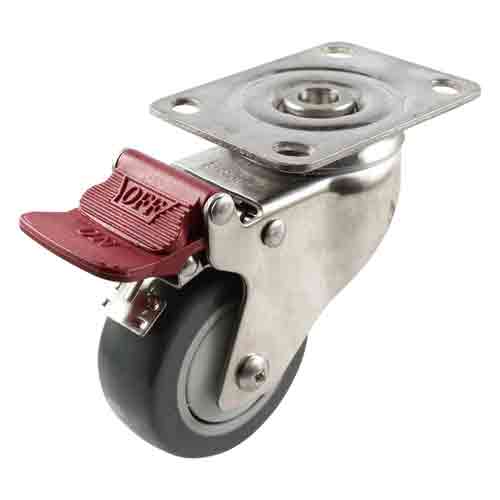 75mm Grey Rubber G7 Series Castors 80kg 1