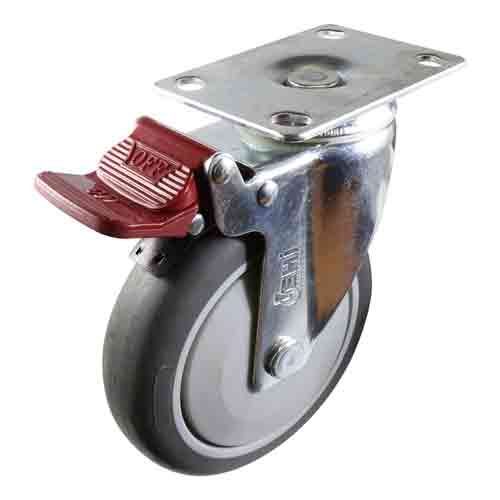 125mm Grey Rubber G7 Series Castors 100kg