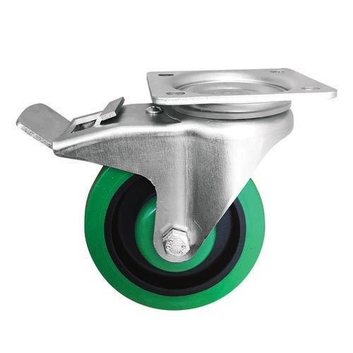 80mm Green Reflex Rubber I3 Series Castor