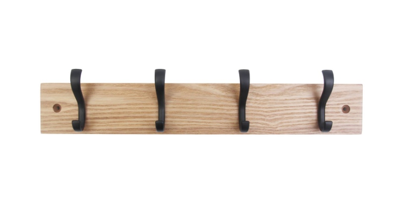 Hookrail-4 Basic H&C Hooks Black on Ash FSC100%