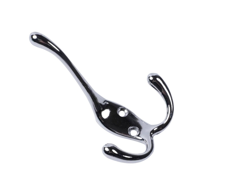 Tri Hook Polished Chrome PK1