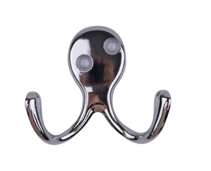 Double Robe Hook Polished Chrome PK2