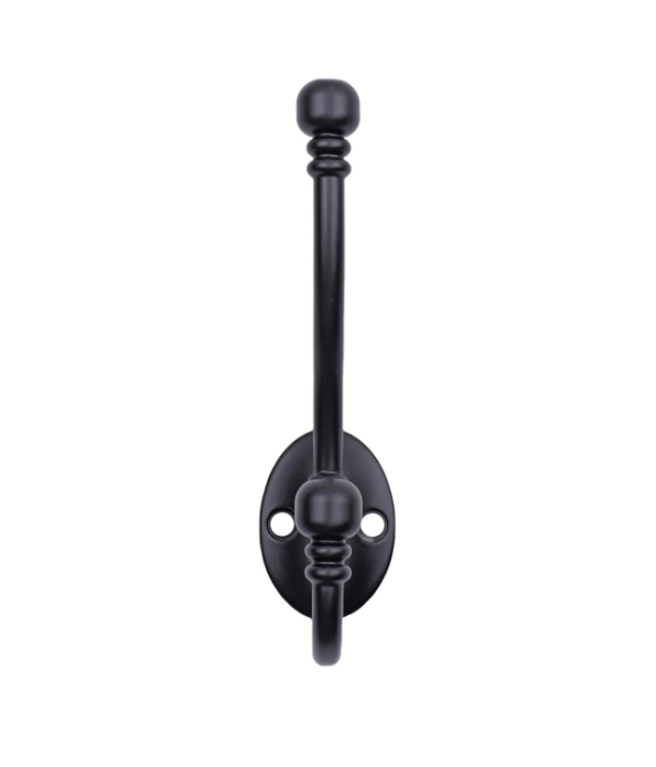 Ball End Hat & Coat Hook Oval Base Black PK1