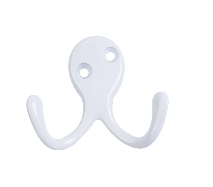 Double Robe Hook White PK2