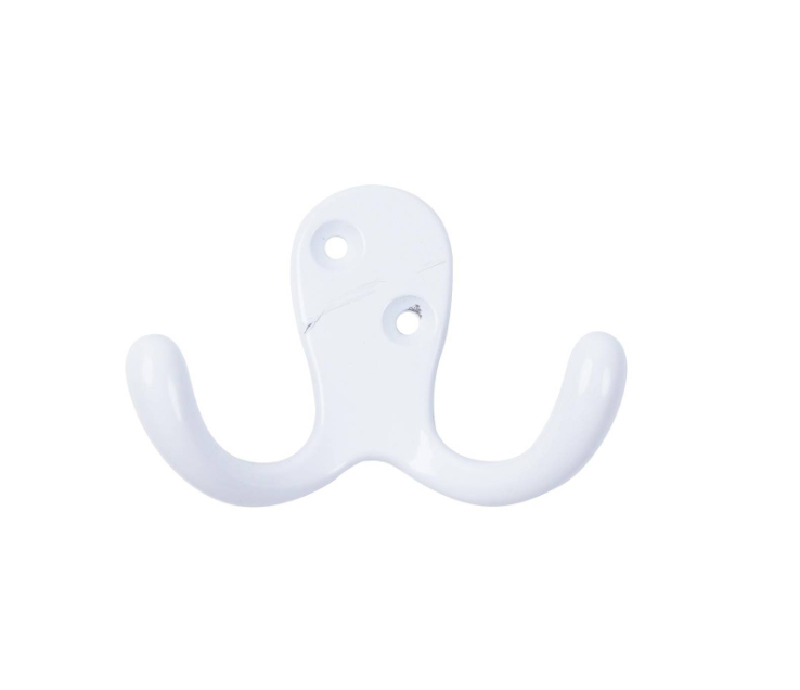 Basic Double Robe Hook - White