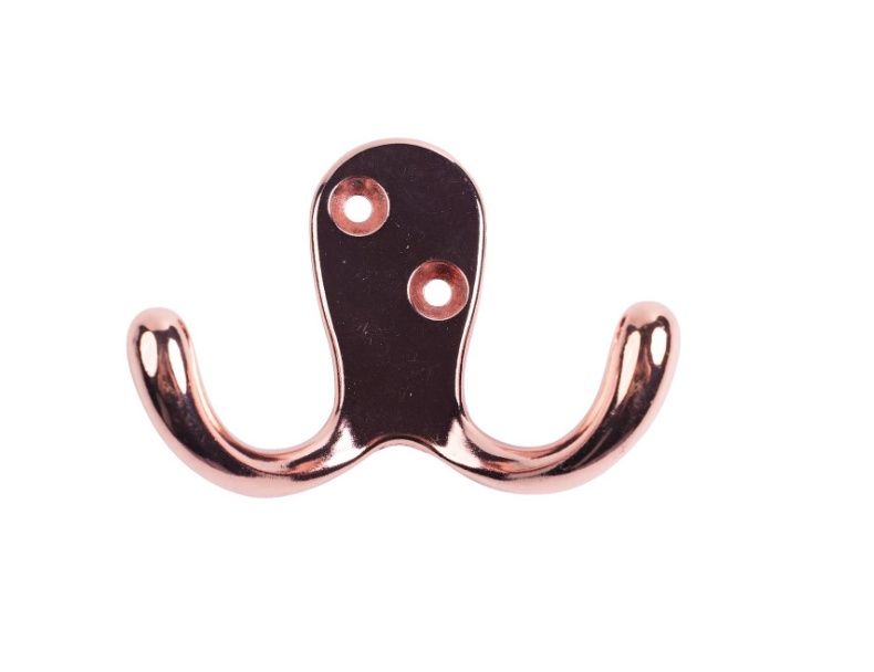 Basic Double Robe Hook - Polished Copper