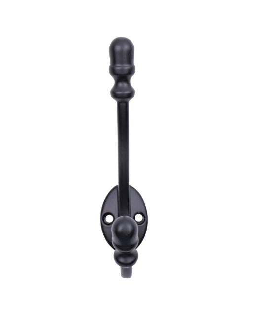 Antique Deco Hook - Matt Black