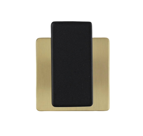 Square Plate Modern Hook - Black & B/Brass