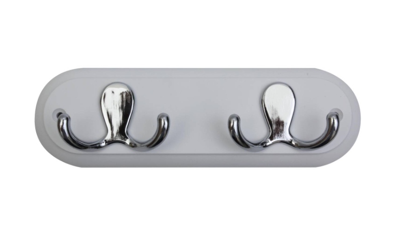 Hookrail - White w/ Chrome Double Robe 2 FSC100%