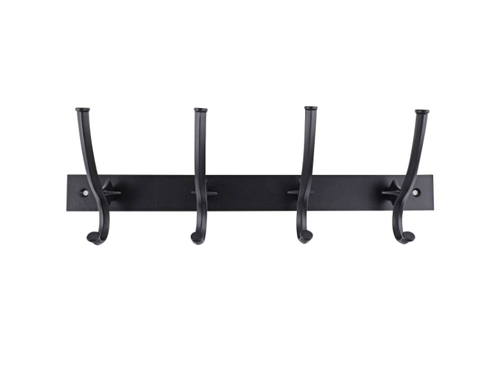 Hookrail - 4 Hook Black Modern Country