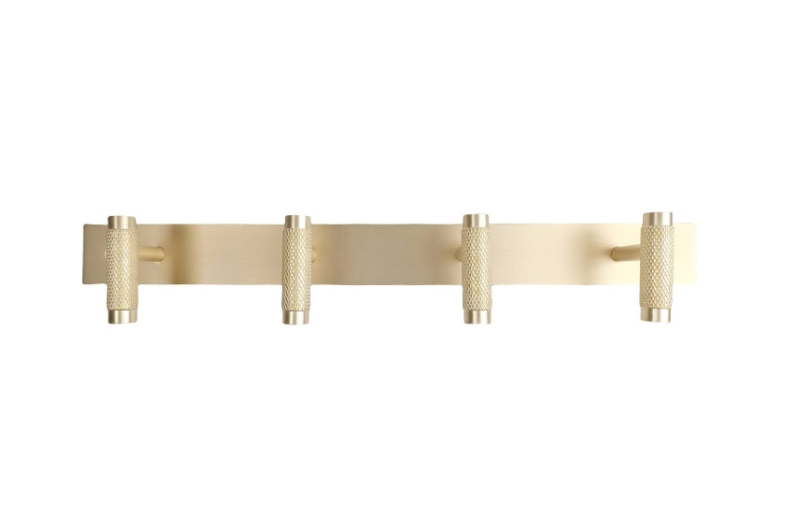 Hookrail - Brushed Brass Modern Knurled 4