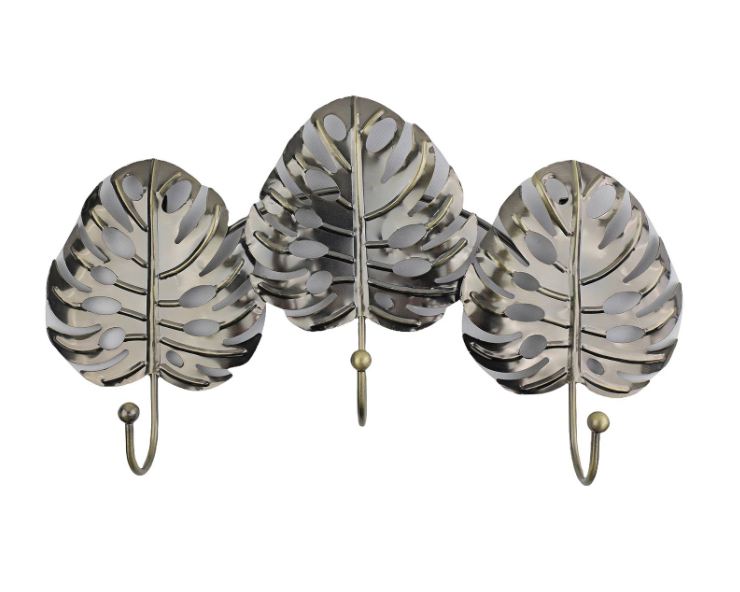 Hookrail - Antique Brass Wide Leaf 3