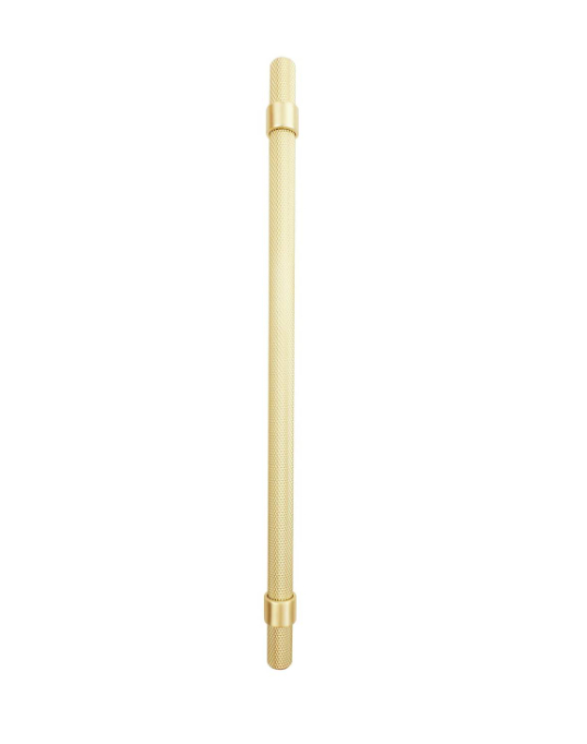 T Bar Handle 224mm Knurled Brushed Brass Pk2