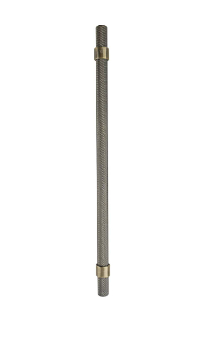 T Bar Handle 224mm Knurled Antique Brass Pk2