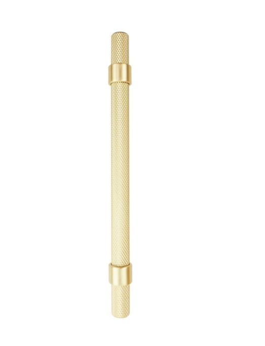T Bar Handle 128mm Knurled Brushed Brass Pk2