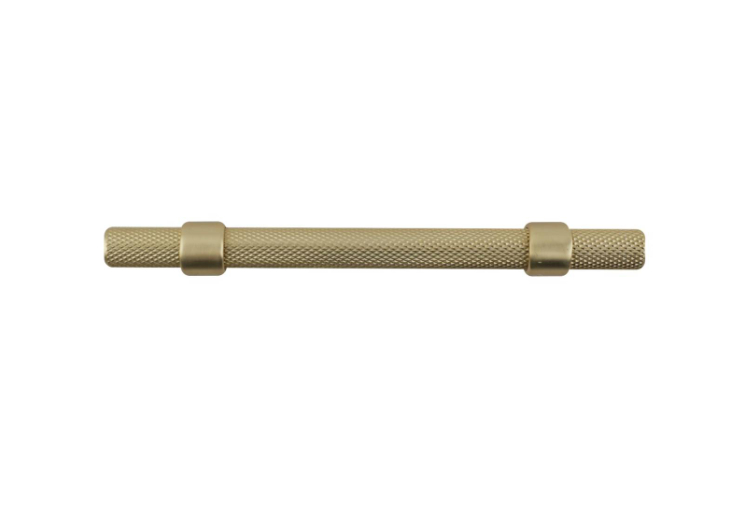 T Bar Handle 96mm Knurled Brushed Brass Pk2