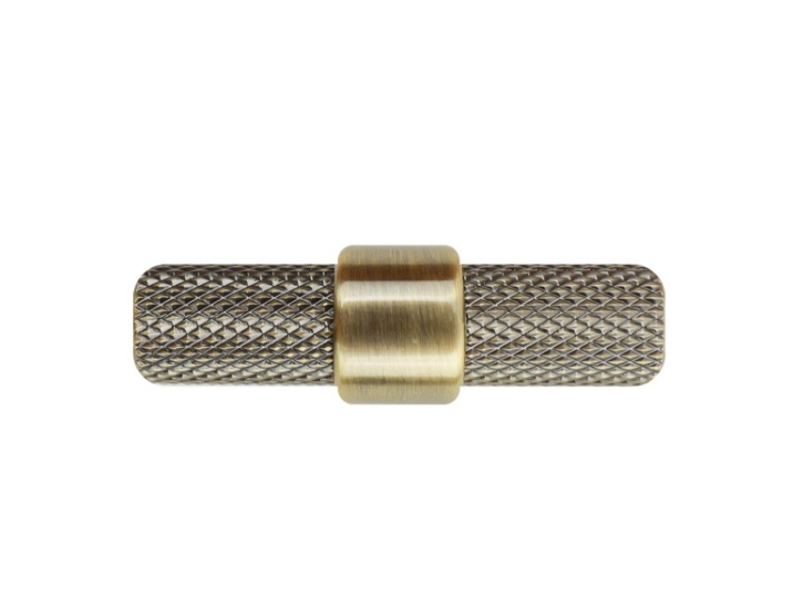 T Handle Knurled Antique Brass Pk2