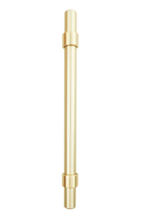 T Bar Handle 128mm Smooth Brushed Brass Pk2