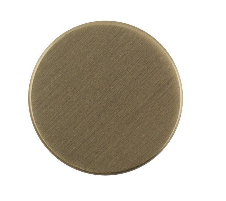Round Knob Smooth 32mm Brushed Brass PK2