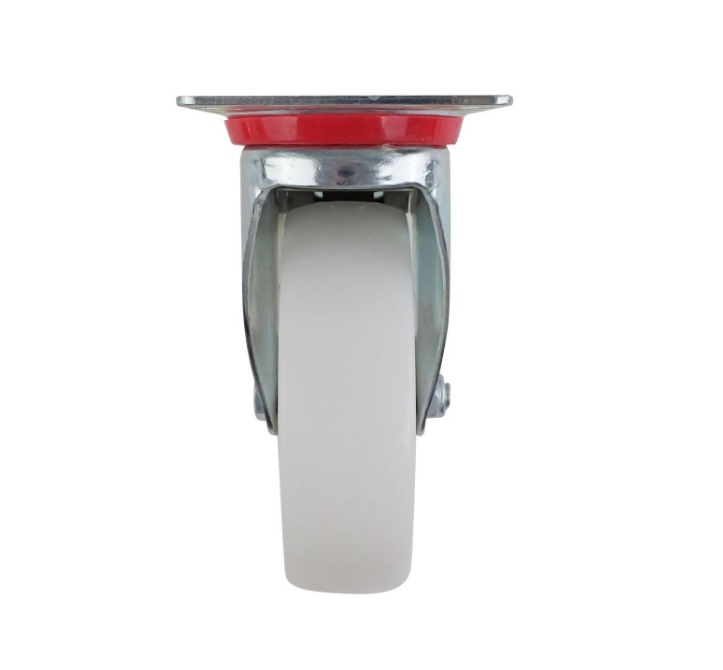 Castor White Polypropylene Swiv/Plate Brake 125mm