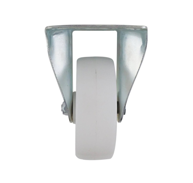 Castor White Polypropylene Fixed Plate 100mm